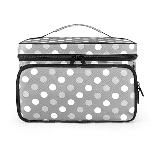 Luxja Sewing Storage Organizer with 2 Detachable Clear Pockets, Polka Dots - color: Polka Dots