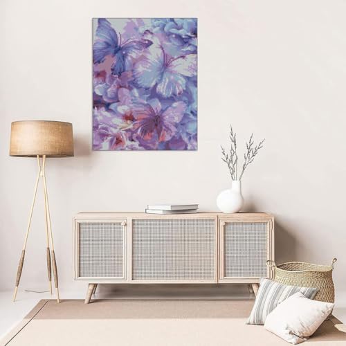 Cross Stitch Kits for Adults - Butterfly Stamped Crossstitching Kits Preprinted 11 Count Cross-Stitch Kit for Beginner, 11CT Prestamped Easy Pattern Needlepoint Kits Crafts for Decor 15.7x11.8 inches - color: D016