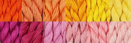KCS 328 Yards Mercerized Pearl Cotton Crochet Needlepoint Thread,Size 5,Mixed Color (12color20, 12 skeins) - color: 12color20, size: 12 skeins