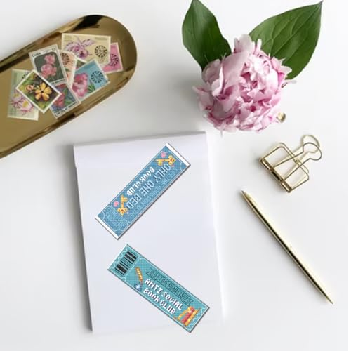 FREEBLOSS 6 Set Cross Stitch Bookmark Kits 11CT 8"x2.4" Book Club - style: Ticket