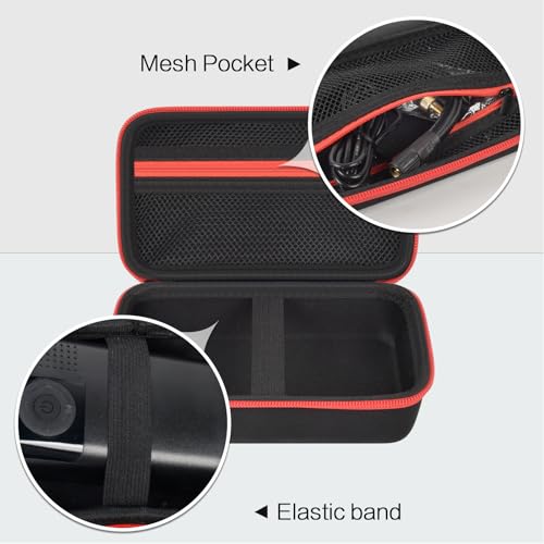 Hard Tire Inflator Case for Airmoto 120 PSI Air Compressor - color: black+red zipper