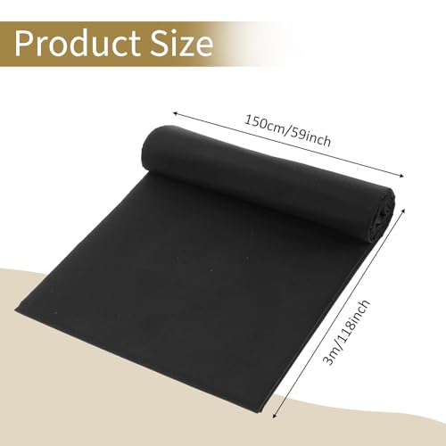3 Yards Black Cotton Fabric by the Yard Fabrics,59 Inches Wide Medium Weight 100% Natural Cotton Fabrics,Bleached Muslin Fabric for Sewing Clothing Crafts Material - color: Black, size: 3 yard