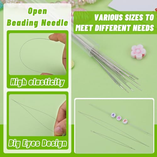 UOOU 26 Pcs Big Eye Beading Needles Set Bead Needles for Seed Beads