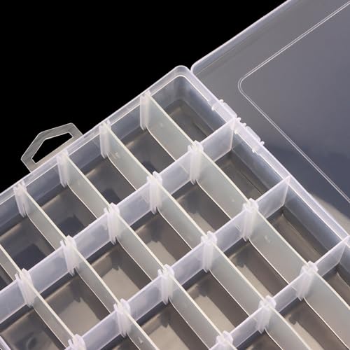 KINJOEK 8 Pack 36 Grids Plastic Bead Organizer Containers Storage, Adjustable Dividers Diamond Jewelry Craft Painting Storage Case, Clear Small Fishing Tackle Box for Sewing Cross Stitch Accessories - color: Clear, size: 36Grid 8PCS