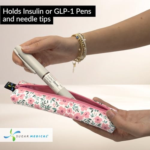 Sugar Medical MedMate GLP-1 & Insulin Pen Travel Case for 2 Pens - color: Luna Floral