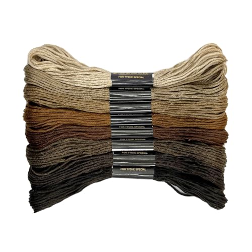1 Pieces Cross StitchEmbroidery Floss,100% Eco-Cotton Cotton Premium Skeins, Ideal for Arts & Crafts (Brown Series 67980) - color: Brown series 67980