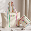 2 Pcs Needlepoint Canvas Tote Bag - color: Multicolor, size: 17 x 13 Inch, style: Fashion