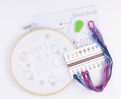 FUNATIC Don't Be A Dick Funny Embroidery Kit for Adults - color: Don't Be A Dick