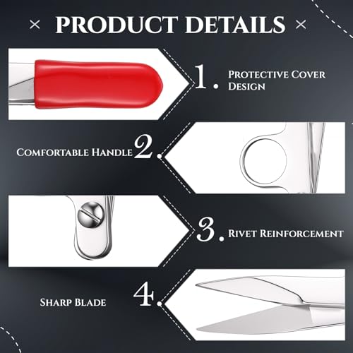 1 Pcs Mini Upgrade Sewing Scissors Fabric Thread Snips Scissors for Sewing Tiny Premium Tailor with Protective Cover Supplies Cutting Clothes Fishing Line Fabric Yarn (Silver) - color: Silver