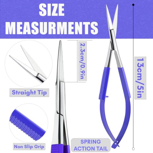 5" Spring Scissors Straight Eyebrow Eyelash Embroidery Snip - color: Mlt-mst-03