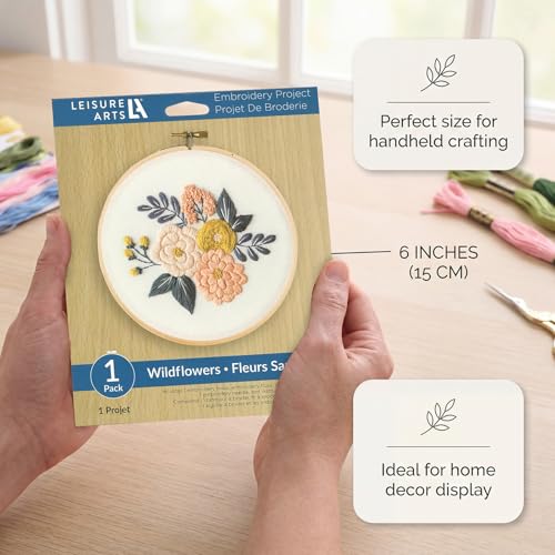 Leisure Arts Mini Maker Embroidery Kit, Pink