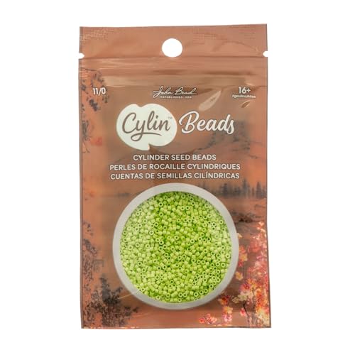 John Bead 25g Cylin Beads Opaque Chartreuse 11/0 Glass Cylindrical Seed Beads for Jewelry Bracelets Necklaces Earrings Making Embroidery - color: Chartreuse