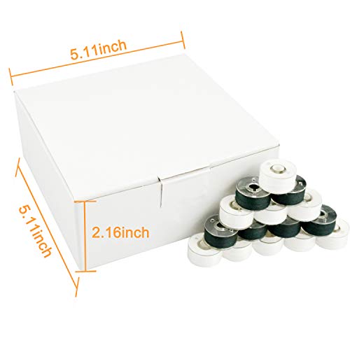 New brothread 144pcs Size A SA156 Prewound Bobbin Thread -96White + 48Black - color: White + Black SA156 90WT