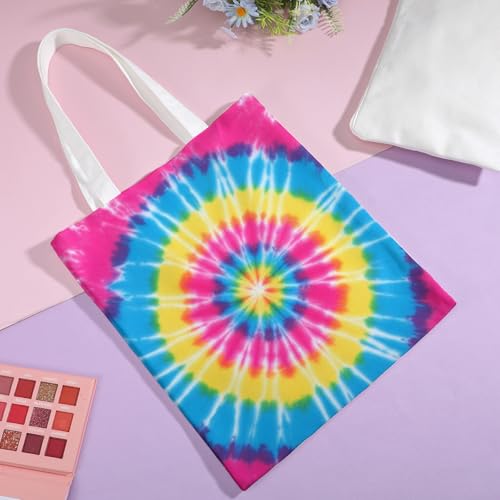 12 Pack White Cotton Bags for Tie Dye, 3-Style DIY Craft Kit with Drawstring Backpacks, Tote & Makeup Pouches