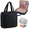 MYBAGZING Embroidery Bag Organizer,Cross Stitch Project Bag w/Hoop Storage - color: Black