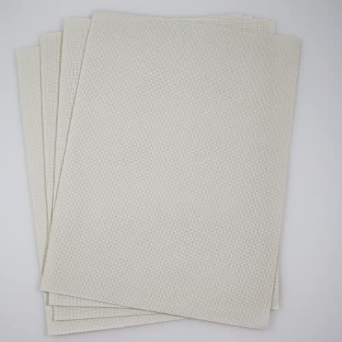 KCS 4/6 pc of 12" x 18" 18CT Counted Cotton Aida Cloth Cross Stitch Fabric (4 pc, Antique White) - color: Antique White, size: 4 pc