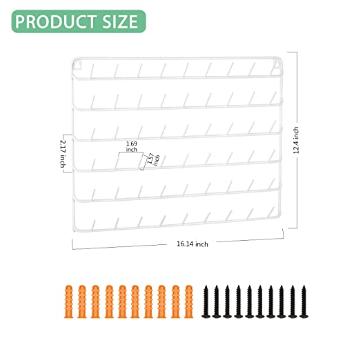 HAITARL 4 Set of 54-Spool Sewing Thread Holder, Wall-Mounted Metal Rack, White - color: White