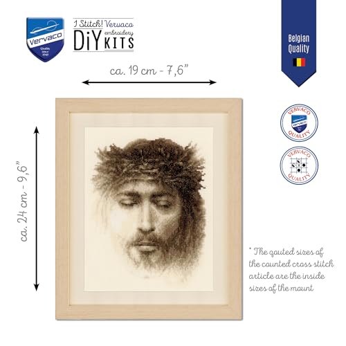 Vervaco Counted Cross Stitch Kit Jesus 7.6" x 9.6"