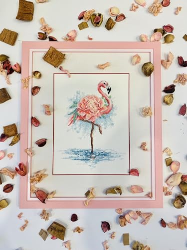 RIOLIS - Blooming Flamingo 2117, Animals Cross Stitch Kits 7" x9½, Cross Stitch Kits for Beginners & Advanced, Crossstitching Kit Adult, Embroidery Counted Stitching Kit - style: Blooming Flamingo 2117