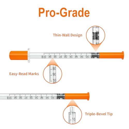 U-100 1mL Syringe with 31G 1/2 inch Needles, Individual, 100 Pack - size: 1ml-31G 1/2", style: 100 Pack
