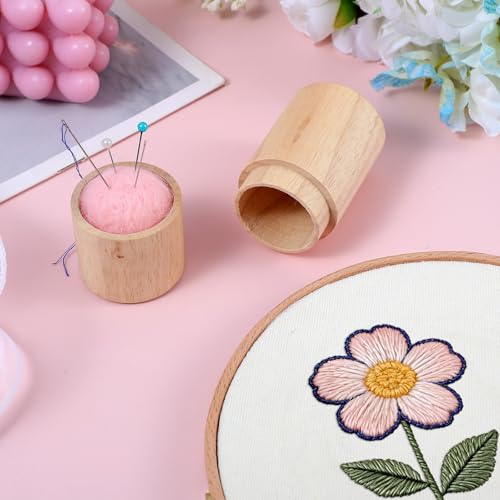 Wooden Needle Holder, Portable Needle Case Box, Sewing Needles Storage, Needles Organizer for Embroidery and Craft Essentials Supplies