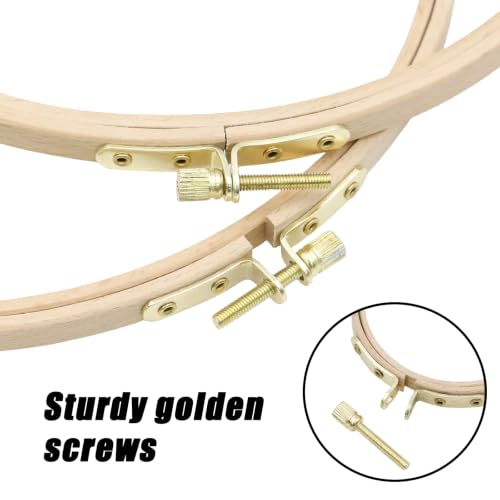 Mormchlots 2Pcs 9 Inch Wood Embroidery Hoops - size: 9 inch