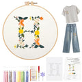 Topapfo Letter H Stick and Stitch Embroidery Stabilizers for Clothing, Beginners Alphabet Embroidery Pattern Water Solute for T-Shirt Jeans Tote Bags Crafts - color: H