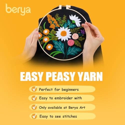 BERYA Canvas Tote Bag DIY Needlepoint Embroidery Kit for Beginners - color: Emerald
