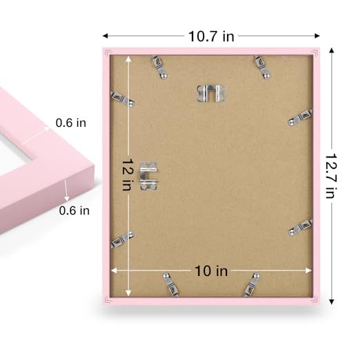 decorUhome 10x12 Picture Frame Fits 7x9 Photos with Mat, Pink - color: Pink, size: 10x12