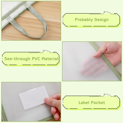 A4 Sewing Project Bags, Mesh Zipper Pouch Bag for Quilting (Green) - color: Green, size: A4