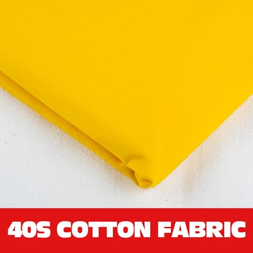100% Gold Cotton Fabric for Sewing by 3 Yard, 59”Width Quilting Fabric Medium Weight 5.8 oz, Muslin Fabric by The Yard, Embroidery Cloth - color: Gold, size: 3yards