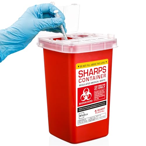 Sharps Container - Small Sharps Containers for Home Use, Travel & Disposal - size: 1 Quart