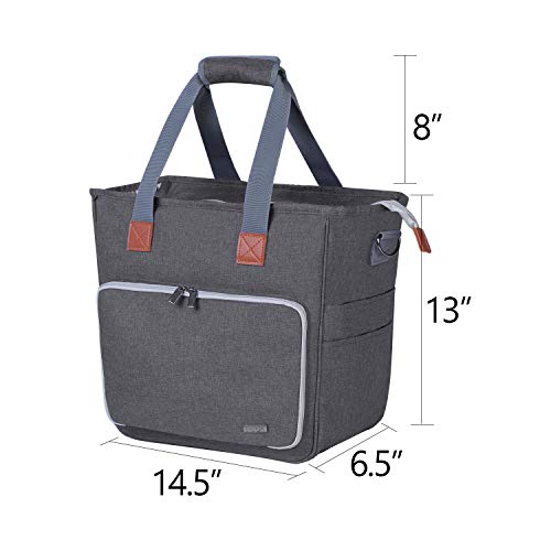 LUXJA Large Knitting Bag with Shoulder Straps, Gray - color: Gray, size: Large