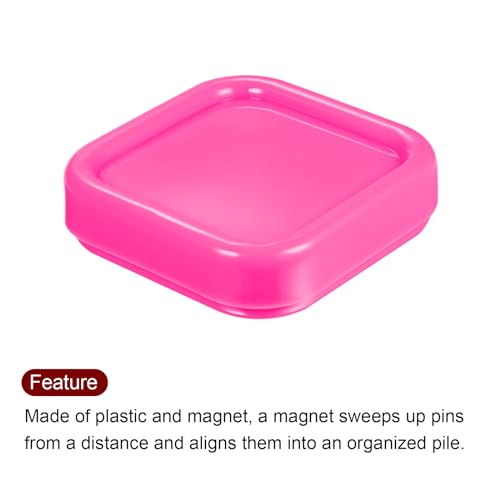 HARFINGTON 2pcs Magnetic Pin Cushion Square Sewing Pin Holder Pink - color: Pink
