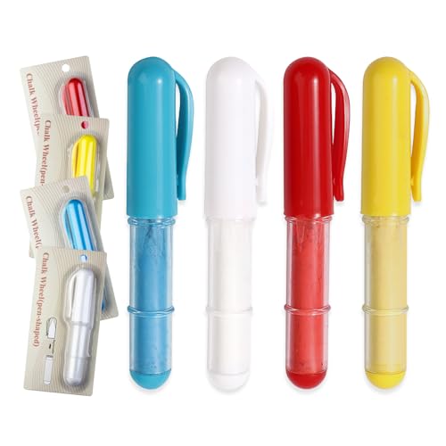 4PCS Sewing Chalk for Fabric, Wipeable and Washable Fabric Chalk for Sewing, Tailors Chalk for Fabric Etailed Marking on Fabrics, Cottons, Leathers - Blue, White, Red, Yellow - color: White & Blue & Red & Yellow