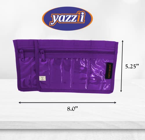 Yazzii Sewing Notions Pouch Set (2PC) - Portable & Multipurpose - Sewing Supplies Organizer for Thread Spools, Needles, Beads, Embroidery Floss, Fabric Pieces & More!-Purple - color: Purple, size: 8" x 5.25"