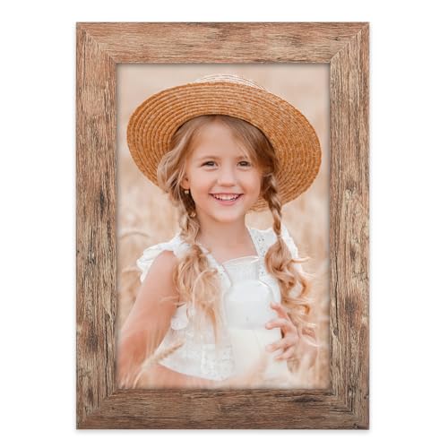 4x6 Picture Frame Wood 4x6 Frame for Wall and Tabletop Vintage Brown - color: Brown, size: 4x6