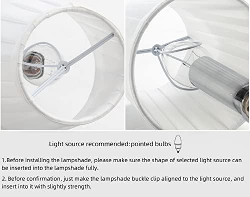 Fuloon Clip on Chandelier Lamp Shades, 3.3x4.3x4.7 in, Small Sconce Shades for Candelabra Bulbs, European/French Country/Modern Style(6 Pack, White Pleats) - color: White Pleats, size: 6 Pack