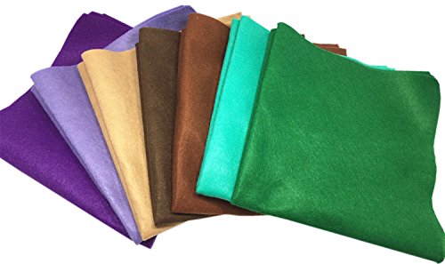 Misscrafts 7pcs 18" X 18" 1.4mm Thick Soft Felt Nonwoven Fabric Sheet Pack DIY Craft Patchwork Sewing Squares Assorted Colors(Autumn) - color: Autumn