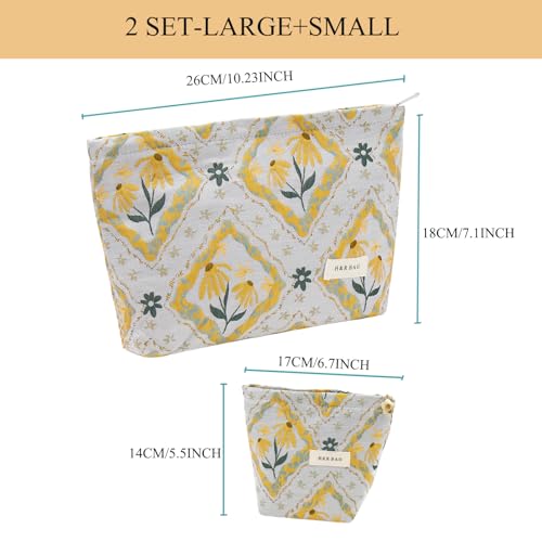 getgto 2 Pcs Makeup Bags, Large Cosmetic Bag Travel Toiletry Bag - color: Boho style