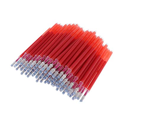 100 Pcs Heat Erasable Fabric Refills Patchwork Marking Pens High Temperature Disappearing Ink Fabric Markers for Embroidery Cross Stitch Handicarft Needlework Tailors Sewing Quilting and Dressmaking - color: Rose Red