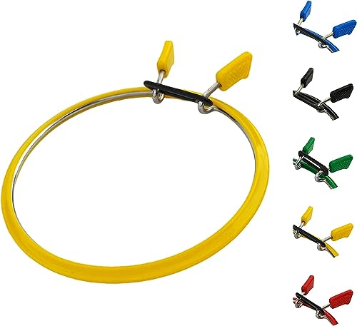 Nurge Metal Embroidery Hoops - Premium Spring Tension Embroidery Hoop for Cross Stitch - Durable Ring with Quick Release Safety Clip - Ideal for Crafters,Beginners & Professionals - Yellow - Medium - color: Yellow, size: Medium