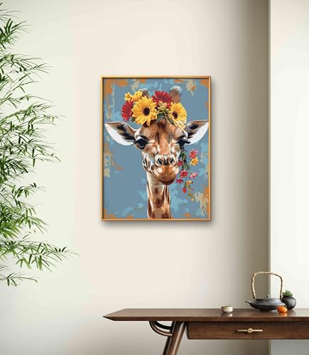 Leczany Cross Stitch Patterns Stamped Kit for Beginners | Embroidery Supplies DIY Craft Kit Needlepoint for Adults Starter | 11CT, 3 Strands | Giraffe 15.8x20.9 inches - color: 11CT Stamped kits, Giraffe 15.8x20.9 inches