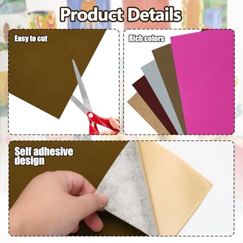 Biaungdo Self Adhesive Felt Sheets, Brown, 12 Pcs, 8 x 12 Inch - color: Brown