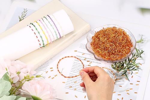 3000PC Orange Glass Bugle Beads 6MM Orange Tube Beads - color: orange