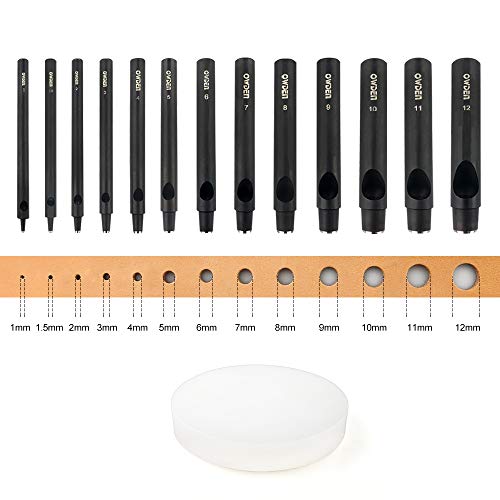 OWDEN Professional 13 Pcs Leather Hole Punch Set, Slim Style.1.0-12MM