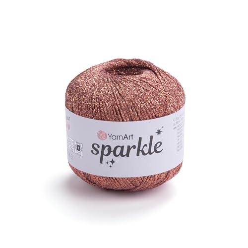 YarnArt Sparkle - Metallic Glitter Fine Lightweight Yarn for Crochet & Knitting, Amigurumi, Cardigans, Shawls, Bag Making, Soft Craft (1348) - color: 1348