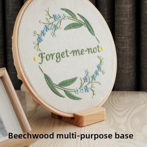 QIZUOLIFE Wooden Embroidery Hoop Stand Display Frame & Phone Holder
