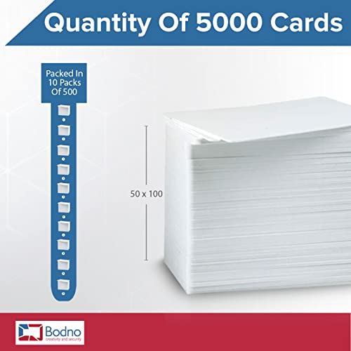 5000 Pack - Bodno Premium CR80 30 Mil Graphic Quality PVC Cards - size: 5000 Pack