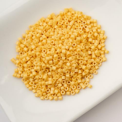 John Bead 25g Cylin Beads Opaque Light Topaz 11/0 Glass Cylindrical Seed Beads for Jewelry Bracelets Necklaces Earrings Making Embroidery - color: Light Topaz